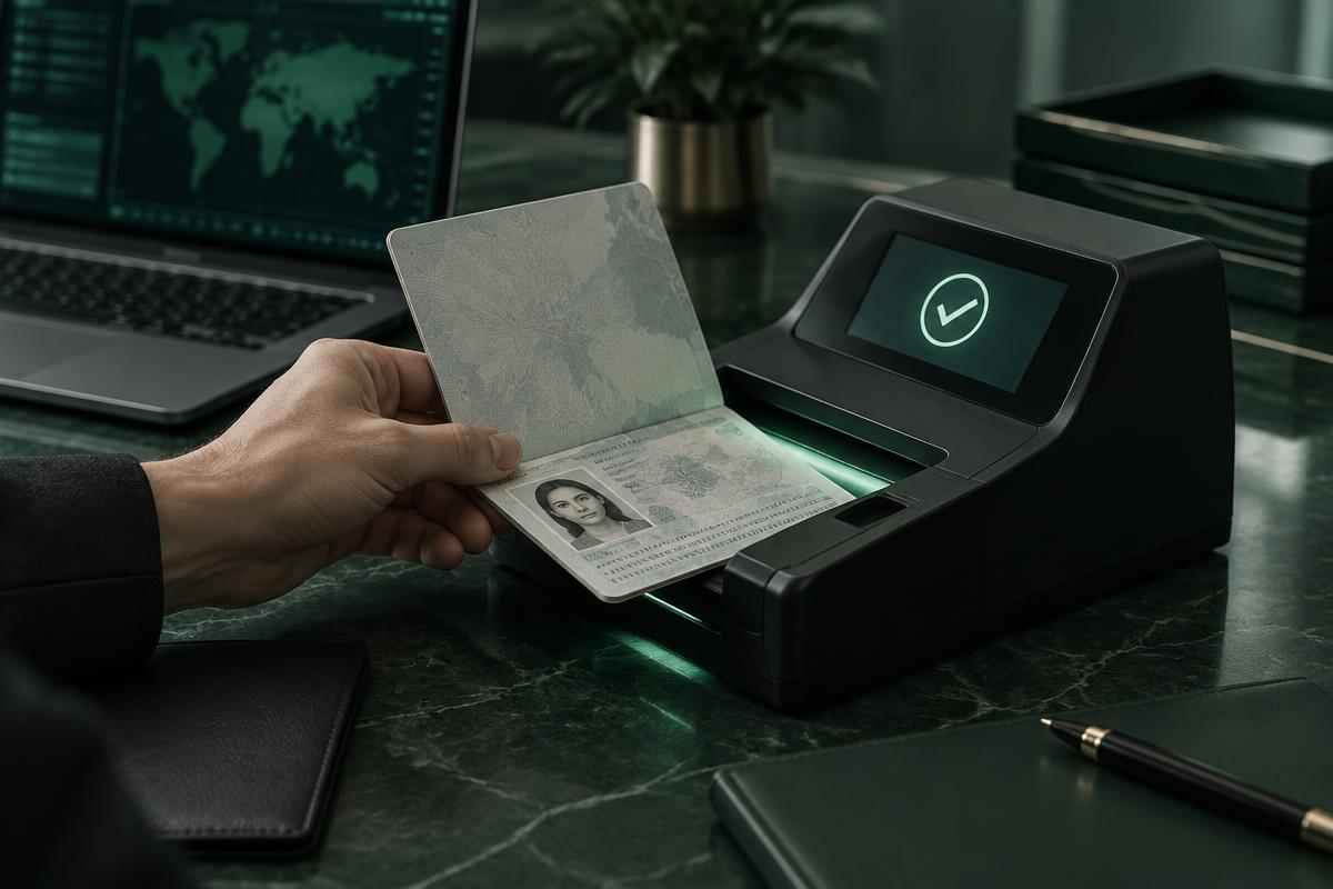 Identity document checked with a secure scanner