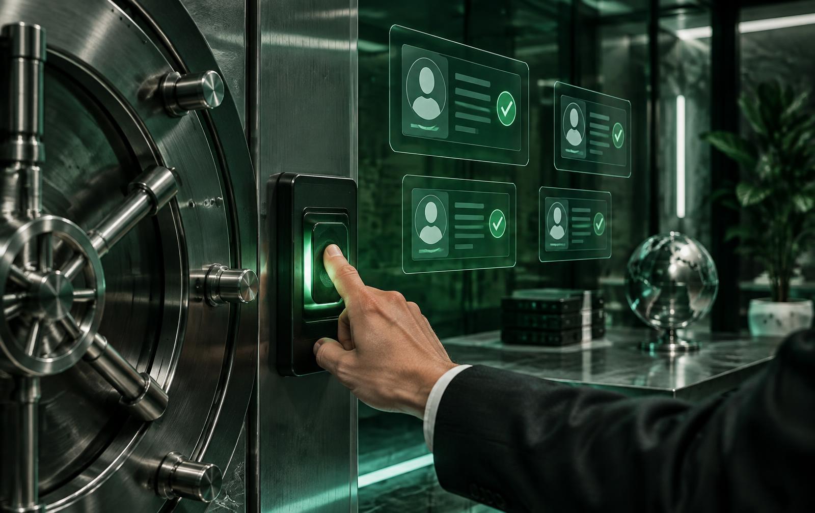 Secure account verification with biometric access and verified profiles